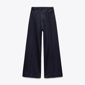 Pantaloni in <span class=keywords><strong>Denim</strong></span> svasati Casual e Sexy da donna con vestibilità ampia in vita rialzata e chiusura con cerniera frontale e chiusura a gancio Jeans alla moda - Product Image 2