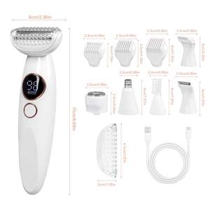 Recortadora Eléctrica 5 en 1, Impermeable IPX7, USB, para Mujer, Depiladora Íntima con Cinco Cuchillas para Rostro, Cejas, Cuerpo y Área del Bikini - Product Image 1
