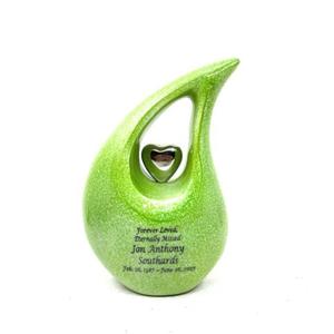 Vente chaude personnaliser urne de crémation en forme de larme avec petit coeur dernier Style urnes adultes personnalisables artisanat urnes funéraires grand - Product Image 1