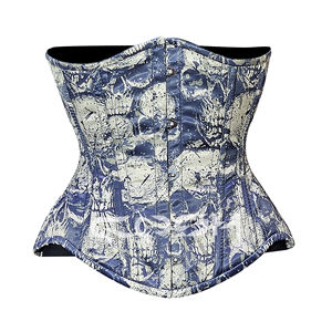 Hot-Selling Breathable Rivet <b>Underbust</b> Waist Cincher Halloween Skull Bone Print High Compression Firm Control <b>Corset</b> - Product Image 1