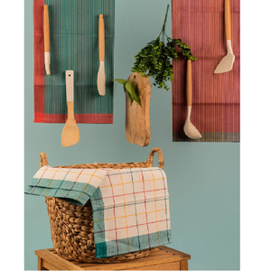 Tissé à la main rouge 45x50cm métier à tisser à la main tissage lin coton mélangé textile de maison écologique indien promotionnel cuisine torchon tissu - Product Image 3