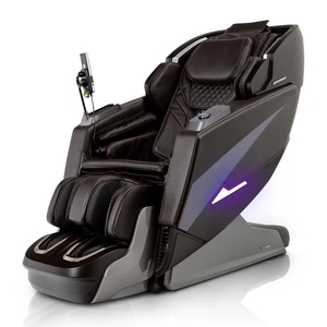 Fauteuil de massage haut de gamme en cuir pleine fleur (noir) - Product Image 6