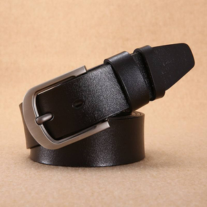 เข็มขัดลำลองคุณภาพสูงของแท้ หัวเข็มขัดโลหะผสมทรงสี่เหลี่ยม ลายเรียบแบบกำหนดเองได้ สำหรับผู้ชาย - Product Image 6