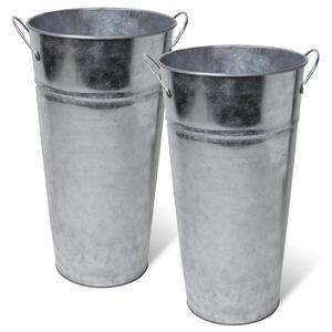 Juego de 3 jarrones florales galvanizados de bronce antiguo, cubos franceses con mango para decoración moderna de interiores y exteriores - Product Image 4