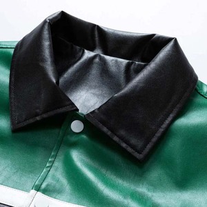 Chaqueta de bombardero de cuero de lona de alta calidad para hombre, abrigo de béisbol universitario transpirable de gran tamaño de otoño con diseño OEM - Product Image 3