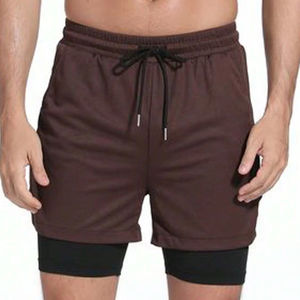 Custom Logo Men's Jogger <b>Shorts</b> Double Layer Quick Dry <b>Slim</b> <b>Fit</b> Gym Workout Sport <b>Shorts</b> for Men With Full Customization - Product Image 1
