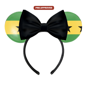 Pedido de Fábrica Personalizado H.E.R. Accesorios: Diadema con orejas de ratón de diseño personalizado, diseño de bandera de Tom Príncipe, material de vinilo - Product Image 1