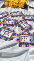 Lot de 100 Livres de Bindis en Pierre Multicolore en Gros |   Ensemble de bindis auto-adhésifs pour mariée |   Bijoux de visage et Tikka indiens |     Faveurs de Haldi