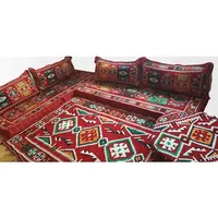 Ensemble de deux ottomanes ANATOLIA OTTOMAN, motif marocain, coussin de sol ergonomique, lavable, style afghan, arabe, nomade, Yoruk, oriental