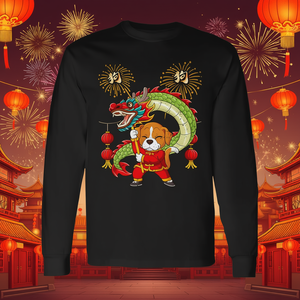 Maglietta a Maniche Lunghe Anno del Cane, Ispirata allo Zodiaco Cinese per Promozioni del Capodanno Cinese - Product Image 3