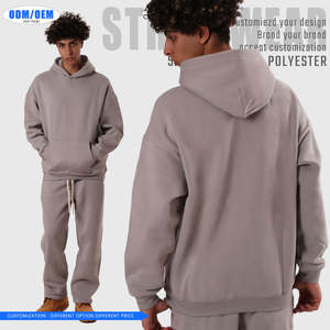 Sweats à capuche en polyester personnalisés 300 GSM Sweatshirts lourds Prix d'usine Vente en gros Sweatshirts confortables de qualité supérieure - Product Image 3