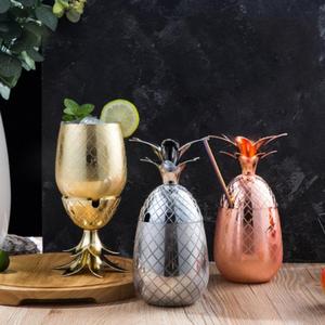 Taza de copa de piña de cobre, vaso de barra de acero inoxidable, vasos de Metal para suministros de café y Cóctel centrados en fiestas - Product Image 4
