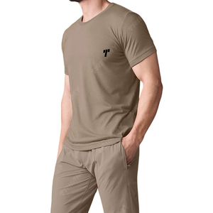 Nueva llegada de lujo Unisex impresión personalizada Logo cuello simulado camiseta en blanco de gran tamaño de los hombres Camiseta para los hombres al por mayor hecho en Pakistán - Product Image 5