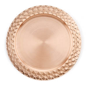 Placas de cargador doradas y blancas, cargadores de placa redonda para platos de cena, fiesta de boda, decoración elegante, lugar para porciones - Product Image 3