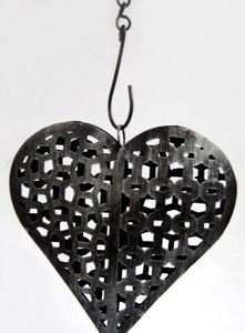 Nouveau design Meilleure vente Festival de cœurs en métal Accessoires décoratifs Tenture murale Taille standard Coeur suspendu de Noël à vendre - Product Image 3