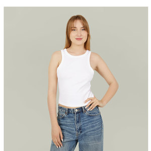 Bella+Canvas - Women's Micro Rib Racer Tank - 1019 Yoga <b>Vest</b> Gym Sports Crop Tops Fitness Running <b>Vest</b> Workout Bra Tank Top - Product Image 2