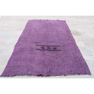 Alfombra de 5.6x9 pies, Alfombra Turca Grande, Alfombra con Bordes Púrpuras - Product Image 1