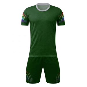 Conjunto de Camiseta de Fútbol de Poliéster Rosa para Hombre, Cuello Redondo, Manga Corta, Absorbe la Humedad, para Todas las Temporadas, Corte Regular, Color Sólido - Product Image 5