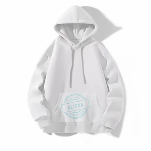 Custom Eco-friendly Men's Hoodie Sweatshirt Organic Cotton Oversized Zip Bold White Design Solid 3D Embroidery Vintage Athletic - Product Image 1