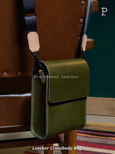 Slim Leather Crossbody <b>Bags</b> Close to Body Discreet Storage Streamlined Shape Neutral Shades Understated Style Minimalist Designs - Product Image 2