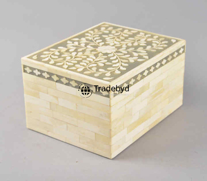 Boîte décorative à incrustation d'os floral Organisateur de qualité supérieure pour les cadeaux et la décoration à la maison Tradebyd - Product Image 1