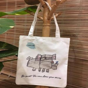 Bolsas de compras de lona de algodón sin blanquear con logotipo personalizado impreso al por mayor, bolso de mano publicitario con mango de letras, reutilizable a la moda - Product Image 2