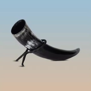 Handmade Natural Horn Viking Beer <b>Mug</b> <b>Metal</b> Accents Authentic Drinking Horn <b>Mug</b> Unique Craftsmanship - Product Image 5