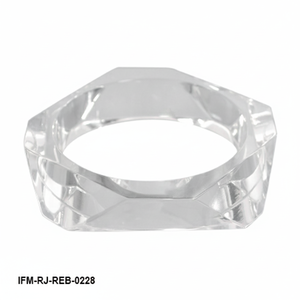 Brazalete de Resina Geométrica Angular Transparente, Brazalete Grande con Facetas Hexagonales Transparentes para Mujer - Product Image 1