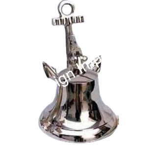 Campana Decorativa de Latón Antigua para Montar en la Pared, Diseño de Ancla de Barco, Estilo Vintage, Artesanía Metálica - Product Image 2