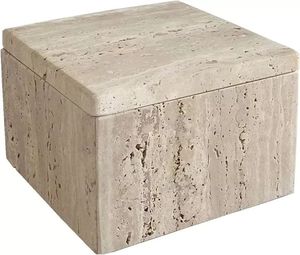 <b>Polished</b> Marble Storage Box For Bathroom Countertop Helping Store Cotton <b>Pads</b> And Beauty Accessories Safely - Product Image 5