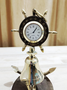 Reloj de mesa de latón hecho a mano, campana de escritorio náutica, decoración de oficina, campana de mostrador, regalo de Navidad para hoteles, oficinas, reloj de mesa novedoso - Product Image 3