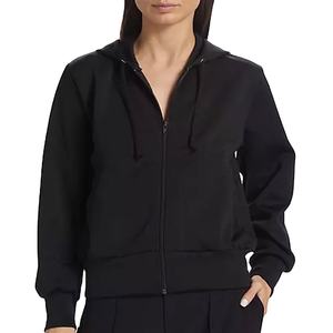 Sudadera recortada con logotipo personalizado para mujer, Sudadera con capucha corta de manga larga de Color sólido para mujer, que se vende en todo el mundo 2024 - Product Image 1