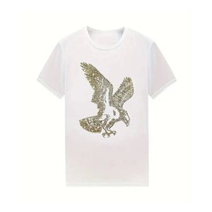 2025, camisetas ligeras de manga corta para hombre, camisetas con estampado de logotipo personalizado, camisetas 100% de algodón con diamantes de imitación de alta calidad - Product Image 6