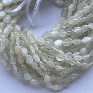 6mm 8mm 10mm pierre de lune blanche naturelle lisse ovale perles de pierres précieuses brins bricolage pour la fabrication de bijoux collier Bracelet Alibaba 2025 - Product Image 2