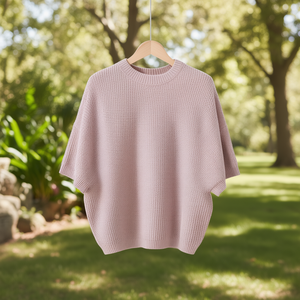 Bymeldev Pull en tricot décontracté pour femme, coupe oversize, col rond, manches longues, uni, doux, en maille gaufrée, sans boutons - Product Image 3