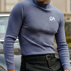 Venta caliente Jersey de cuello de los hombres Mejor Jersey de cuello de los hombres de moda Manga larga Ropa de invierno Jersey de cuello de los hombres - Product Image 6