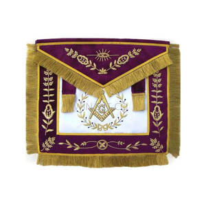 Prix le plus bas nouveau Design maçonnique brodé à la main Grand Lodge maître tablier maçonnique à vendre - Product Image 4