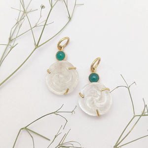 Cuarzo turmalina Rosa 15mm tallado en rosa 925 Plata chapada en oro Juego de puntas colgante hecho a mano turmalina Rosa encanto de plata esterlina - Product Image 3