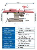 Table d'accouchement électrique pliable avec fente latérale pour les jambes, table d'opération gynécologique pour l'hôpital et la maternité