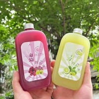 Sans BPA 250ml 350ml 400ml 500ml Bouteilles de jus en plastique avec logo personnalisé et carré plat avec bouchons à vis en aluminium
