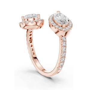 Bague halo en diamant de laboratoire en forme de poire de 2,63 carats pour femmes, clarté VVS-VS EF, or 18 carats, 14 carats, 10 carats et argent 925, rose, jaune - Product Image 5
