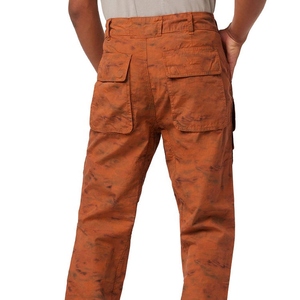Pantalons cargo pour hommes à taille mi-haute, lavage foncé, tendance, marque privée, design personnalisé, multi-poches, style streetwear, marque personnalisée - Product Image 4