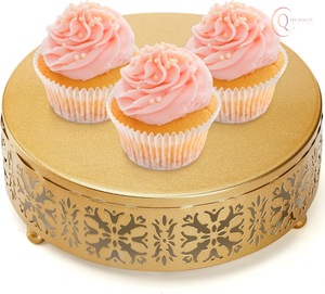 Base para Pastel de Metal Decorativa con Diseño Moderno, Apta para Postres, Pasteles y Exhibición de Panadería - Product Image 1