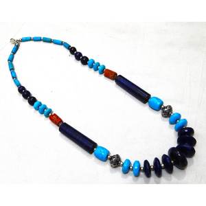 สร้อยคอลูกปัดอัญมณีหลากสีเงินแท้925ชิ้นทำด้วยมือพร้อมควอตซ์ของขวัญสุดเพอร์เฟกต์สำหรับ Her-NL0272-GS - Product Image 2