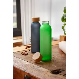 Botella de Agua Ecológica de Vidrio y Bambú Cloody, Accesorios Verdes para Bebidas - Product Image 4