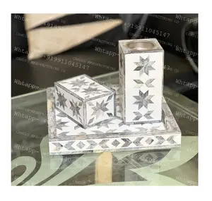 Low price Gift Set Eid Gift Best Selling Mother of Pearl Tray Set With Box and Burner Acrylic Incense Bakhoor Fragrance Burning