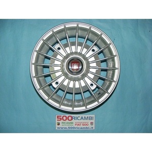 FIAT 500 EPOCA (126 1^ SERIE) 4 JANTES ALLIAGE GRIFO ARGENTÉES 4,5x12'' MOZZO Roues 4x190 Attac Abarth/Fiat Logo - Product Image 1