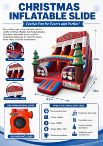 Aire de jeux gonflable professionnelle 7x4x6m – Toboggan gonflable en PVC – Utilisation professionnelle en extérieur/intérieur – Conforme aux normes européennes - Product Image 4
