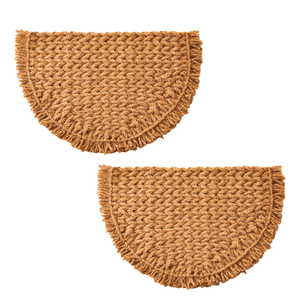 HOT ITEM Half Moon Braided <b>Coir</b> <b>Door</b> <b>Mat</b> Customizable Options Available to Match Your Home Decor - Product Image 1