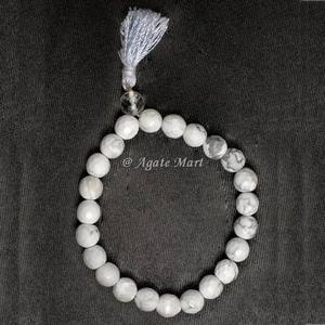 Bracelet en agate à facettes Howlite naturelle pour femme Style Chakra bijoux de guérison en cristal pierre précieuse sculptée pour le Yoga et les cadeaux - Product Image 1